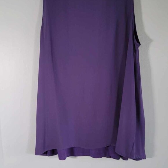 Penningtons Purple sleeveless blouse with crystal lined neckline. Elegant! EUC - Picture 10 of 10
